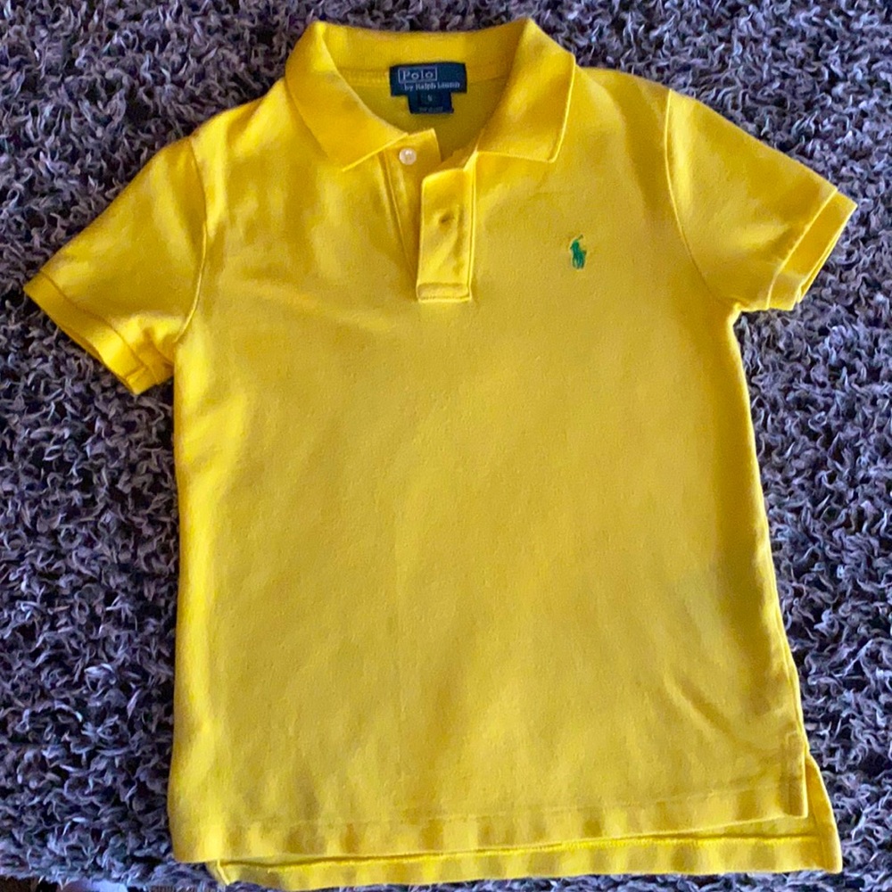 Polo yellow with green horse boys size 5